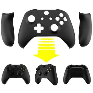 Black Luxury PU Leather Front Shell With Side Rails for Xbox One S X Controller - Picture 1 of 11