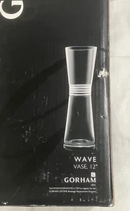 Gorham Deco Wave  12" Crystal Vase  NEW in Box - Picture 1 of 6