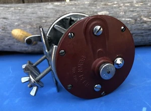 Vintage Penn Peer No 209 Saltwater Fishing Reel Beige Handle W/ Brackets - 1960 - Picture 1 of 7