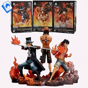 Action Figure One Piece Luffy Ace Sabo Brothers 17cm STATUA DA COLLEZIONE Anime - Picture 1 of 12