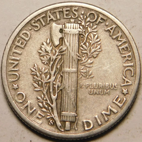 1944 S Mercury Dime VF-EF Not Polished, Dipped or Cleaned "Actual Coin Pictured" Cover