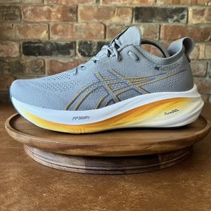 Asics Gel-Nimbus 26 Men's 9 Wide Gray Orange Cushion Road Running Sneaker Shoes - Picture 1 of 24