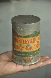 Vintage Huntley & Palmers Fancy Short Bread Ad Litho Tin Box , England - Picture 1 of 8