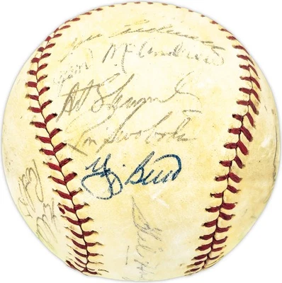 1969 Mets Team Auto Auto Off. Mets Baseball 28 Sigs Yogi Berra Beckett AD78188 - Image 1 of 4