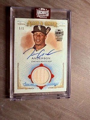 2020 Allen Ginter Tim Anderson 1/1 Auto GU Bat FSRB-TA Sealed Topps Archives SSP - Image 1 of 4