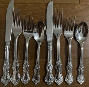 8 Pc Reed & Barton Stainless Marlborough 2 Place Settings Heritage Mint 18/10 - Picture 1 of 4