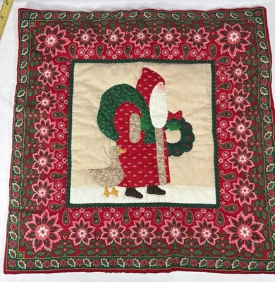 Alfombra de Navidad hecha a mano de Papá Noel decoración con corona y ganso - ¡Adorable! Foto 1 de 3