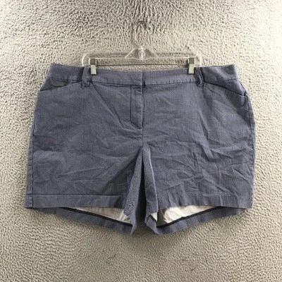 Pantalones Cortos Chinos Lane Bryant Para Mujer 22 (Real 44X5) Azul Rayas Tiro Alto Cremallera Mosca Foto 1 de 4