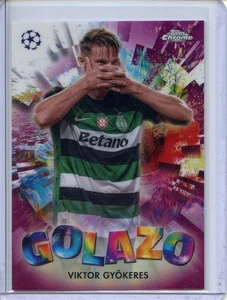 2024-25 Topps Chrome UEFA Club Comps Viktor Gyokeres Golazo Magenta 36/75 #GZ-19 - Picture 1 of 2