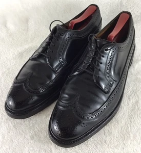 Vintage Florsheim Imperial 92612 Mens 9.5D Black Shell Cordovan Leather Wingtip - Picture 1 of 11