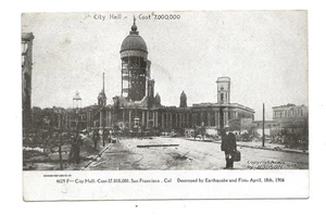1906 SAN FRANCISCO CA - City Hall Ruins After Great Earthquake & Fires - Street - Picture 1 of 2