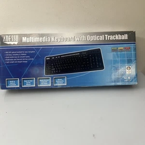 Adesso AKB-320UB Keyboard USB Multimedia Keyboard With Optical Trackball - Picture 1 of 24