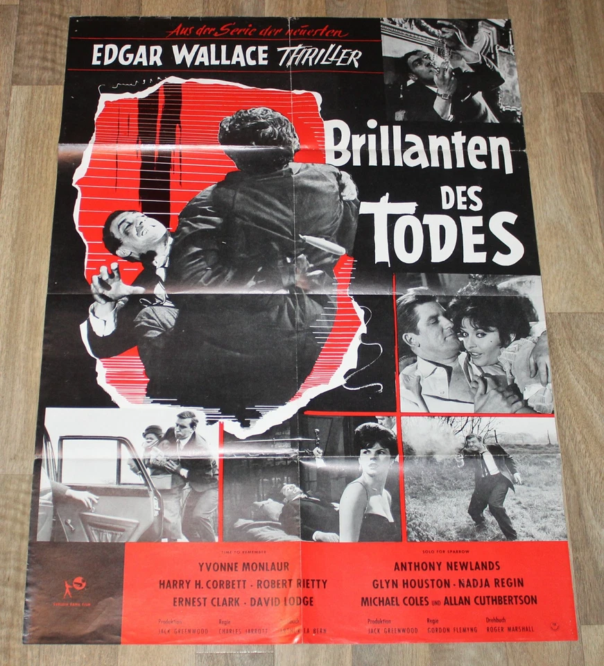 BRILLIANTEN DES TODES Org. Plakat A1 -1962- EDGAR WALLACE Yvonne Monlaur - Bild 1 von 1