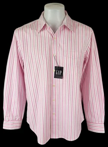GAP Mens Pink Striped L/S EVENING DRESS SHIRT Classic Fit - 16.5" - L - 50" -£46 - Picture 1 of 13