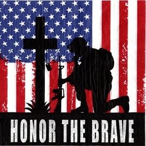 Serviettes en papier armée honorer les braves Amérique. Napkins Army America - Picture 1 of 1