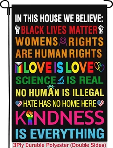 Pride Garden Flags for outside in This House We Believe Yard Sign Garden Flag Sc - Picture 1 of 7