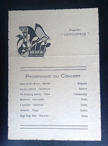 Ancien Programme Concert paquebot Léopoldville TBE Navigation maritime - Picture 1 of 1