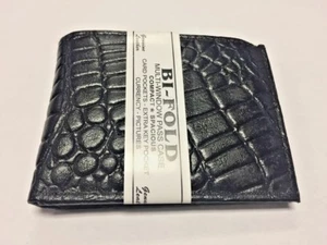 Wholesale lot 12PC (1dz) Crocodile Black Genuine Leather Bifold Mens Wallet - Picture 1 of 5