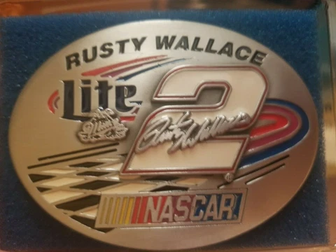 Rusty Wallace Miller Light #2  -  NASCAR sport racing  belt buckle NB3 NEW! Cover