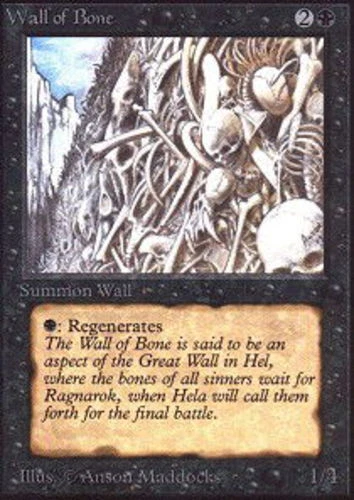 Wall of Bone ~ Heavily Played 3rd Edition Revised MTG Magic UltimateMTG Black Ca - Image 1 of 1