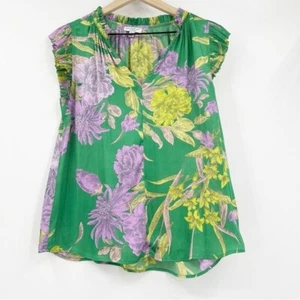 Current Air Green Floral Blouse Top Size Small - Picture 1 of 6