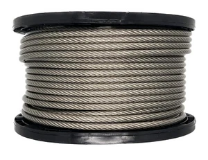 Vinyl Coated STAINLESS STEEL Wire Rope Cable, 3/16" - 1/4", 7x19,  250 ft Reel - Picture 1 of 1