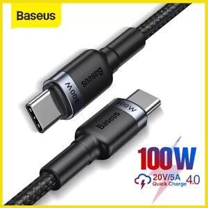 Baseus USB C to USB C Cable 5A PD 100W Fast Charging Cord  Type-C Charger Cable