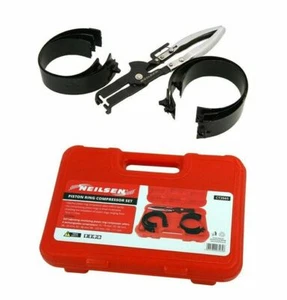 SET UTENSILI MANUALI COMPRESSORE ANELLO PISTONE ANELLI DA 73-111MM CON SCATOLA DI TRASPORTO NUOVO CON SCATOLA - Foto 1 di 4