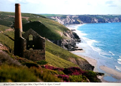 Postcard Wheal Coates Tin and Copper Mine Chapel Porth St. Agnes Cornwall Sea - Image 1 of 4