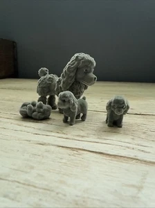 Caniche gris années 1990 chiot dans ma poche floqué maman 3 chiots - Photo 1/3