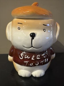 Vintage Sweet Tooth Bear Cookie Jar Sweets Candy Treats 7” Tall  Ceramic - Picture 1 of 13