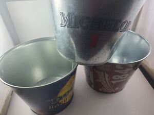 Galvanized Metal beer/ ice buckets. Qty 3