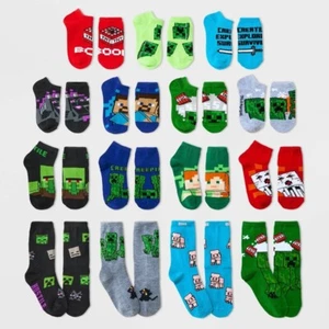 Boys Minecraft Creeper 15 Days of Socks Advent Calendar - Small #3906 - Picture 1 of 14