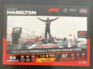2021 Topps Turbo Attax Formula 1 LEWIS HAMILTON #155 Live Action Mercedes AMG F1 - Picture 1 of 2