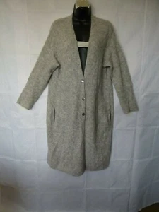 Stefanel S. P. A. Women's Long Cardigan 100% Cotton Buttons Front Light Grey - Picture 1 of 8