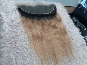 24Inch BRAZILIAN HAIR 2TONE ROOT OMBRE 1B/30# 13X4 LACE FRONTAL STRAIGHT 12A 90g - Picture 1 of 5