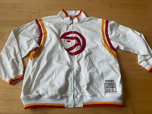 MITCHELL & NESS 1978-80 Men Atlanta Hawks Full Zip Stitched Jacket SZ 5XL - Picture 1 of 6