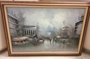 Original Oil On Canvas Painting, Parisian, 24 X 36” Artist Signed, - Picture 1 of 12