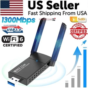 USB 3.0 Wireless WIFI Adapter 1300Mbps Long Range Dongle Dual Band 5Ghz Network - Picture 1 of 24