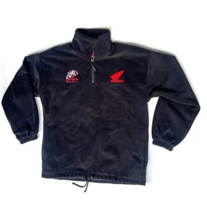 Result Performance Fleece Jacket Honda Ron Haslam Black Mens Size XL 1/4 Zip - Picture 1 of 18