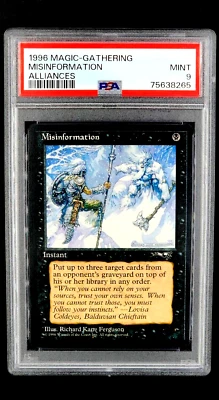 1996 Magic the Gathering Alliances Misinformation PSA 9 POP 3 None Graded Higher - Image 1 of 4