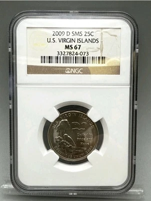 Uncirculated, 2009-D Washington Quarter, Graded MS 67, SMS, U.S. Virgin Islands - Image 1 of 4