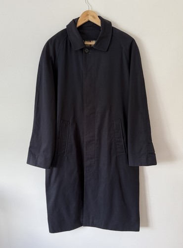 Burberry trench uomo anni '70 Balmacaan blu navy 42R ottimo check vintage
