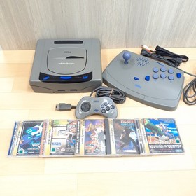 Sega Saturn console Japan Gray with Virtua Stick & 5 games tested working