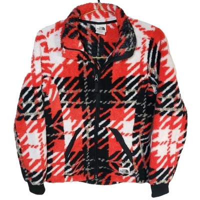 Chaqueta North Face Cabin polar roja a cuadros abrigo cálido difuso talla XS Foto 1 de 4