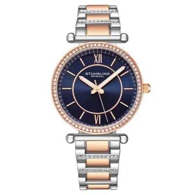 Relógio feminino Stuhrling original 3905 2 Vogue pulseira de aço inoxidável quartzo - Imagem 1 de 4
