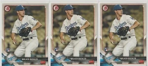 2018 Bowman Walker Buehler #59 RC (3) Card Lot - Imagen 1 de 2