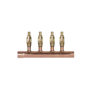 4 - port 1/2" PEX w/ Ball Valve Plumbing Manifold SWEAT - Picture 1 of 1