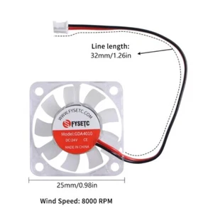 3D Printer Hotend Cooling Fan 2510 3010 4010 12V/24V XH2.54-2P Hydraulic Fan - Photo 1/14