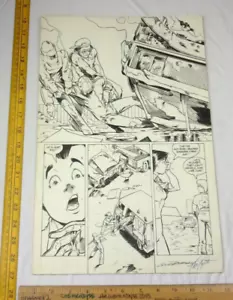 SPEED RACER 1980er ORIGINAL Comic Art SIGNIERT Autounfall klassisches Gesicht - Bild 1 von 3